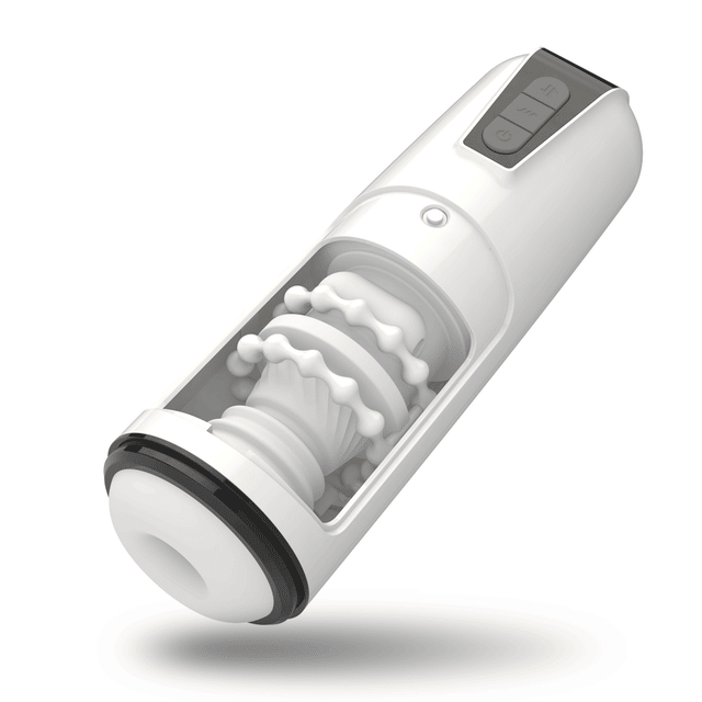 White Vibe – Automatischer, wasserdichter Stretch-Masturbator mit 7 Vibrationsmodi für Männer