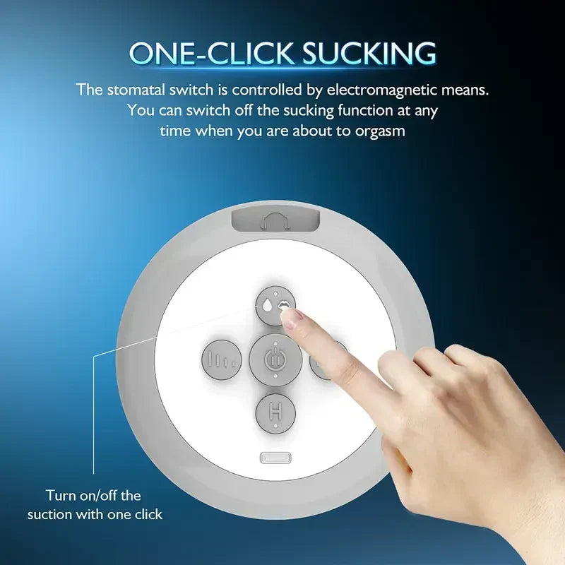 Tragbarer automatischer männlicher Masturbator mit 8 Modi und 9 Geschwindigkeiten, Teleskop-Saugfunktion
