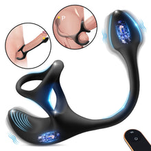 Laden Sie das Bild in den Galerie-Viewer, Anal Plug kugelförmiger Vibrationsstimulator mit Penisringe