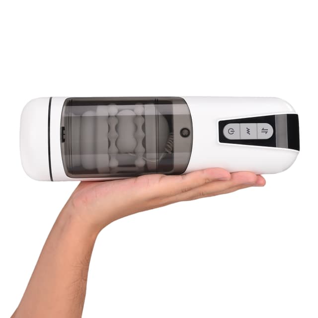 White Vibe – Automatischer, wasserdichter Stretch-Masturbator mit 7 Vibrationsmodi für Männer