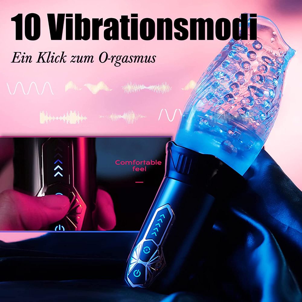 ORKAN 2 in 1 transparente Version des Automatischer 7 Rotation 7 Vibration Cup Masturbator