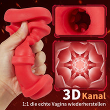 Laden Sie das Bild in den Galerie-Viewer, 8 schiebende 8 vibrierende 3D-Kanal-Männermasturbator