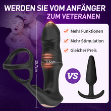 Laden Sie das Bild in den Galerie-Viewer, 9 Wackelndes, schwingendes und vibrierendes Prostata-Massagegerät mit Penisring