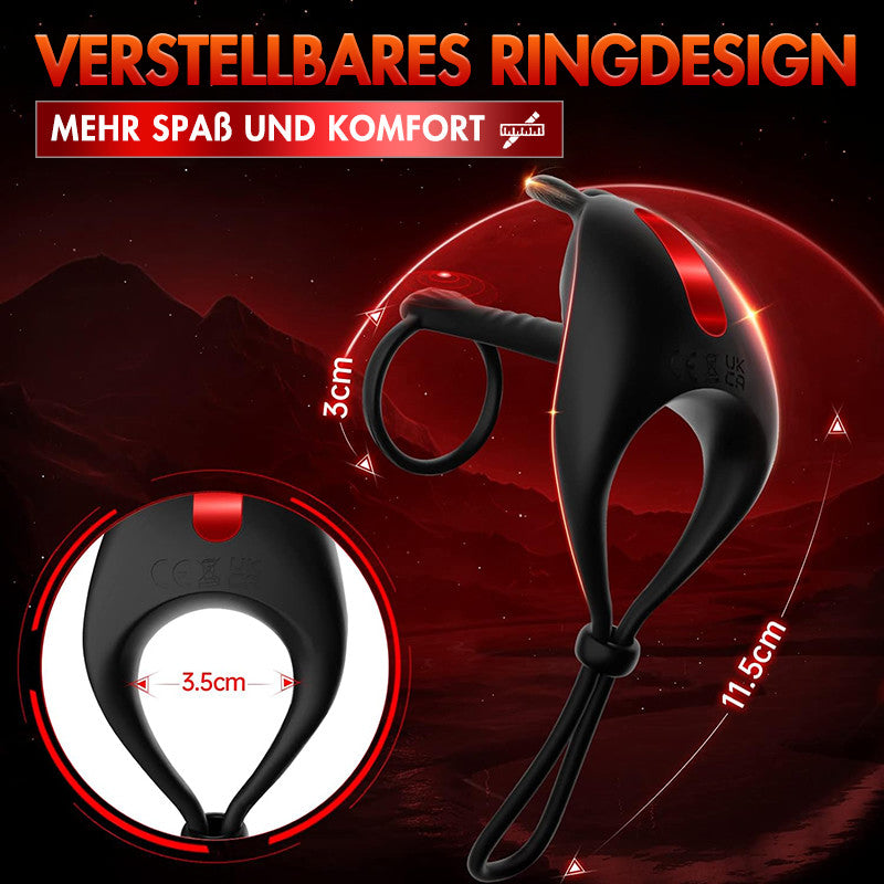 Ring-Vibrator, Sexspielzeug für Paare, Extremer Doppel-Penisring, Hodenring, Sexspielzeug, Silikonring, Kaninchen-Vibrat
