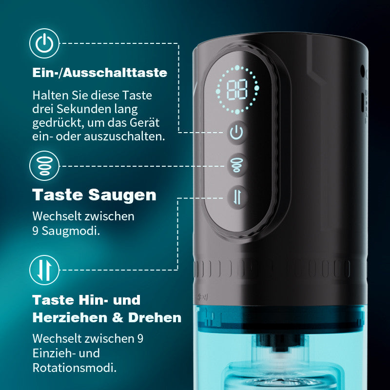 Hunter- Männlicher Masturbator 9 schiebend & rotierend 9 saugend Perfekt für größere Größen