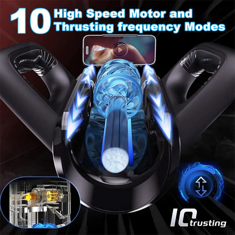 LETEN Masturbator mit 10 stoßenden Hochgeschwindigkeits und Telefonhalter