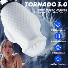 Laden Sie das Bild in den Galerie-Viewer, Tornado 3.0 - Dual Motor Oralsex Analoger Masturbator 7 Vibrationen 5 Retraktionen 5 Rotat