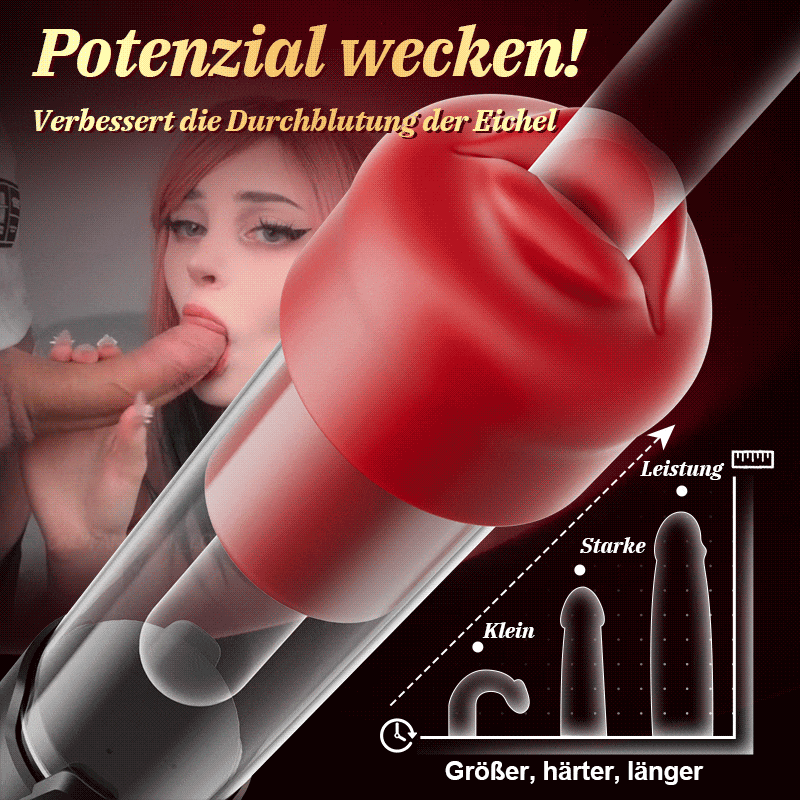 Red Fury Armour – Penispumpe mit 9 Saugstufen, rotem Mund und strukturiertem Tunnel