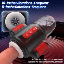 Laden Sie das Bild in den Galerie-Viewer, Sturmwirbel - 5-frequenz Wasserspray + 10-frequenz Vibration + 5-frequenz Rotation, Doppelte Eichelstimulation, Zweifach