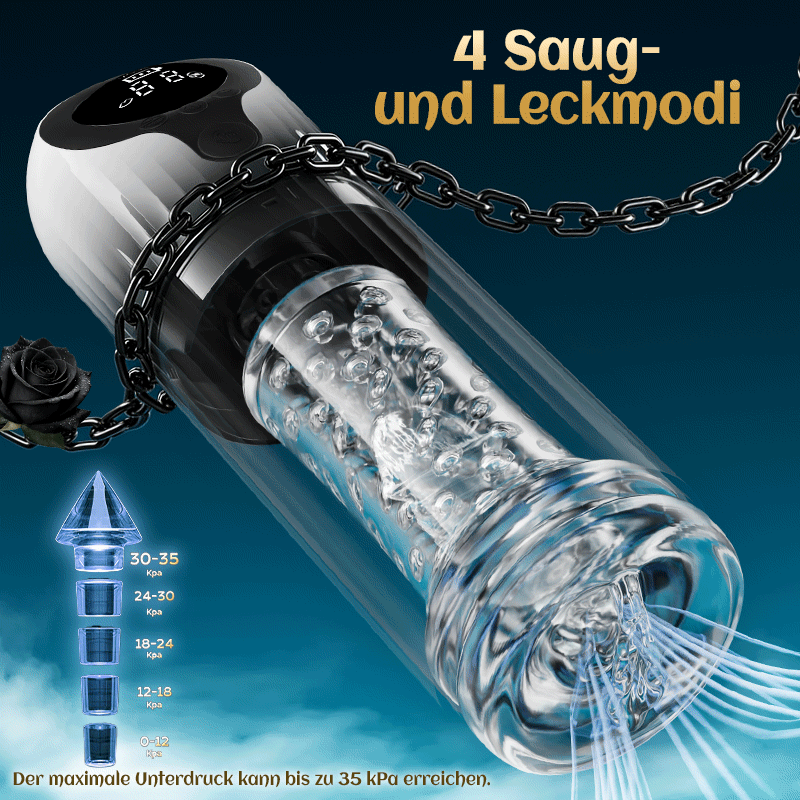 Vortex Male Stroker - 4 starke Saugstufen, Ein-Knopf-Boost, leicht zu reinigen, inkl. Gleitgel