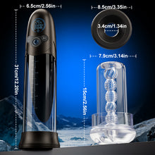 Laden Sie das Bild in den Galerie-Viewer, BathFun Pro - KI-druckgesteuerte 9-stufige Vakuum-Trainingspumpe mit LCD-Echtzeit-Druckanzeige, 58 dB Pumpe