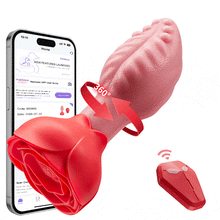 Laden Sie das Bild in den Galerie-Viewer, Sera – Zungenförmiger 360° rotierender Analplug mit Rosenbasis für Frauen &amp; Männer