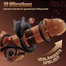 Laden Sie das Bild in den Galerie-Viewer, Dragon Thunder – Cock‑Ring mit 10 Vibrationsstufen, langlebiges Silikontoy