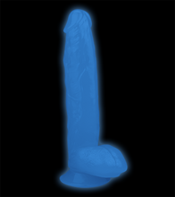 Laden Sie das Bild in den Galerie-Viewer, 26 cm langer phosphoreszierender Saugnapf-Dildo Lumino