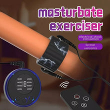 Laden Sie das Bild in den Galerie-Viewer, Elektrische Penisringe Elektro Schock Penis Trainer mit Host und Penis-Elektroden-Ring