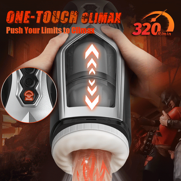 7 Thursting & Vibrating mit riesigem sichtbarem Fenster Oral Male Masturbator