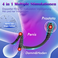 Laden Sie das Bild in den Galerie-Viewer, 3 in 1 Prostata Penisringe Analvibratoren mit 10 Vibrationsmodi