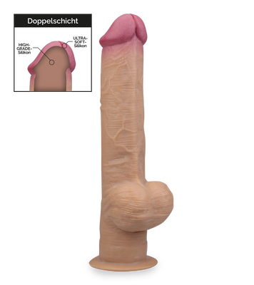 33 cm langer Saugnapf-Dildo aus Silikon mit Griff