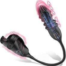 Laden Sie das Bild in den Galerie-Viewer, Männlicher Analvibratoren Penisringe Prostata Massagegerät Analplug mit 7 Vibrationen und 7 Teleskopmodi Dehnbar Silikon Penisringe Analvibratoren Sexspielzeug für Männer Paare