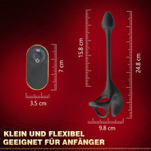 Laden Sie das Bild in den Galerie-Viewer, Anal Plug kugelförmiger Vibrationsstimulator mit Penisringe