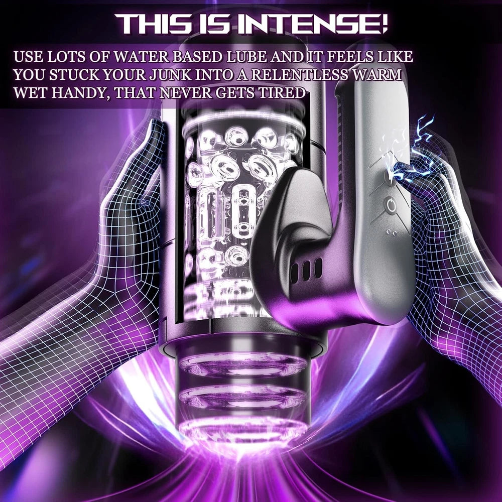 Elektrischer Masturbatoren Penis Trainer Blowjob mit 5 Teleskopmodi & 5 Rotationsmodi