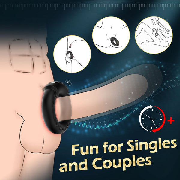 Romote Penisring mit 9 Vibrations- und Heizmodi