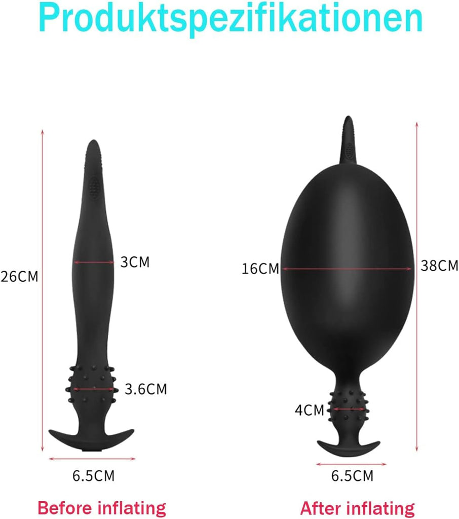 26cm Superlang Aufblasbar Analplug mit Pumpe,Verstellbar Riesen Dildo Butt Plug,Analkugeln Anal Spreizer SM Sexspielzeug Extreme Paare Frauen Männer