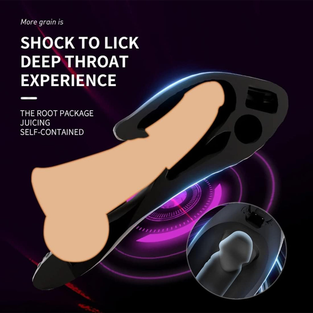 Männlicher Cup-Masturbator Penis Trainings Vibrator mit Zunge Lecken und 10 Vibrationsmodi zur Herren Masturbation Vergnügen Silikon Eichel Massagegerät Sexspielzeug für Männer