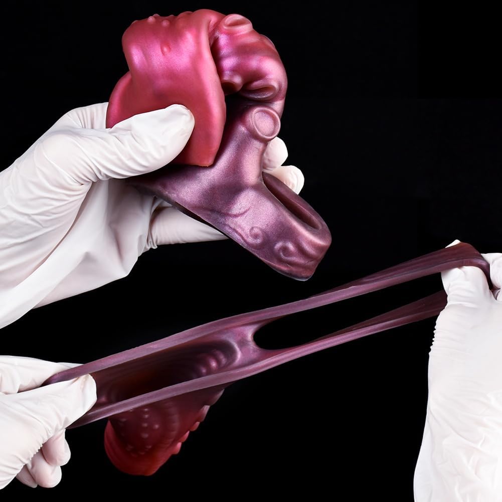 Monster Penis Sleeve, Silikon Penishülle mit Hodenring, Penismanschetten, Penis Dildo Manschette, Sexspielzeug für Männer zür Penis Vergrößerung Verlängerung