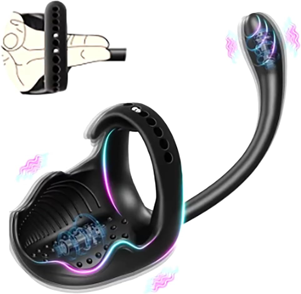 Elektrisch Penisring für die Männer Doppelmotor Hoden Analvibratoren 10 Vibrationsmodi Cockring Analplug Vibrator Erotik Massagegerät Paare Fernbedienung Sex Spielzeug