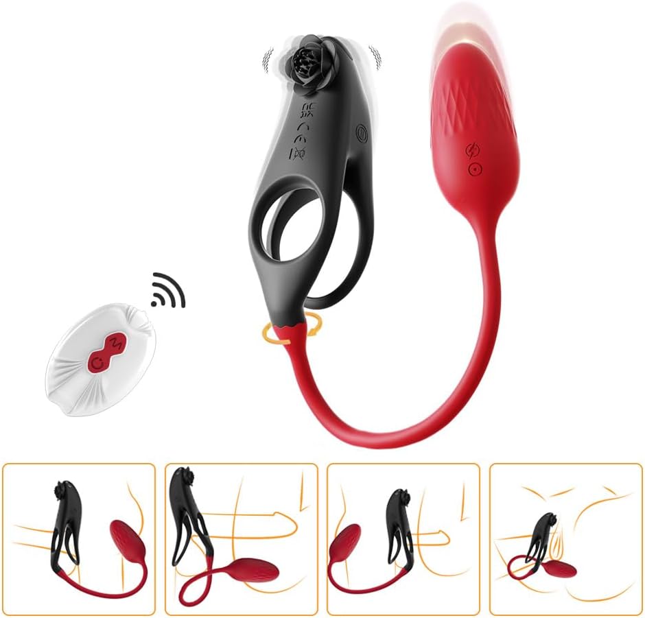 Penisring Vibrator Sex Spielzeug 2 in 1 Abnehmbar G-Punkt Penisringe Vibrator mit 10 * 10 Vibrationsmodi Prostata Stimulation Analvibratoren Penis Ring Erotik Sextoysets für Paare extrem sex