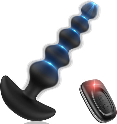 Wakelust Analplug Anfänger Analvibratoren 16 Vibrationsmodus Mit Fernbedienung und 5 Anders Größen Analkugeln, Sexspielzeug Für Paare Frauen Männer Buttplug G-Punkt Prostata Stimulator Massagegerät