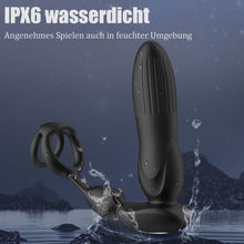 Laden Sie das Bild in den Galerie-Viewer, 10 Modes Vibrators for Men - 4-in-1 Prostate Stimulation with Ring, Butt Plug and Dildo Vibrator - IPX6 Waterproof Sex Toy for Men with Shock Function
