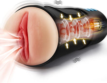 Laden Sie das Bild in den Galerie-Viewer, Elektrischer Masturbator mit 5 Saugmodi 10 Vibrationsmodi Sex Spielzeug für die Männer solo Masturbieren für Männer blowjob Männer Taschenmuschi 20cm lang realistische masturbatoren Vagina Pussy