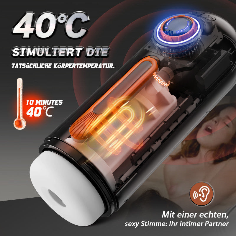 5 IN 1 Cup Masturbator 【10 Frequenz Stoßen + Vibration】【4 Frequenz Saugen】【42° Heizung】