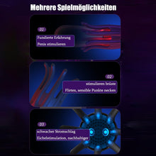 Laden Sie das Bild in den Galerie-Viewer, Elektro Schock Penis Trainer Vibrator mit 10 Vibrationsmodi &amp; 6 Elektrostimulation