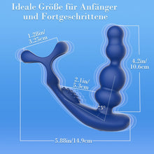 Laden Sie das Bild in den Galerie-Viewer, Anal Vibratoren für Mann Sex Spielzeug - 4 In 1 Prostata Stimulation Fernbedienung Analkugeln Buttplug Dildo mit Doppelte Penisringe 10 Vibrations &amp; 3 Rotationsmodi Prostata Massagegerät Analplug