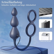 Laden Sie das Bild in den Galerie-Viewer, Analvibrator mit Penisring Hodenring,Analplug Analkugeln mit 10 Vibrationsmodus Fernbedienung,Vibrator Vibration Vibratorensets Analspielzeuge erotisches Sex Spielzeug für die Männer