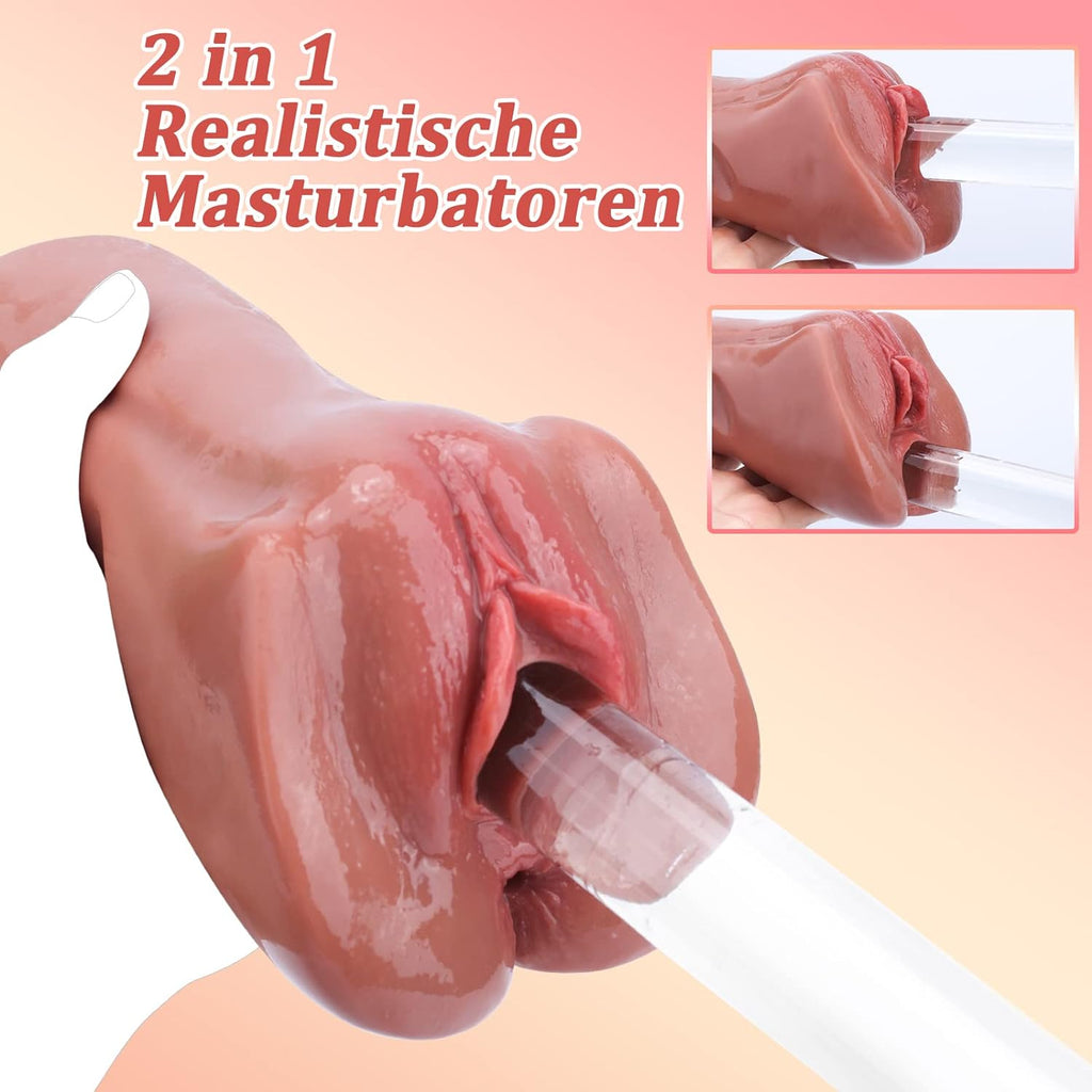 2in1 Realistisch Masturbieren Taschenmuschi Groß Sex Spielzeug , Sexpuppe, Masturbator Vagina Anal Klitoris Erotik Sexspielzeug für Männer solo
