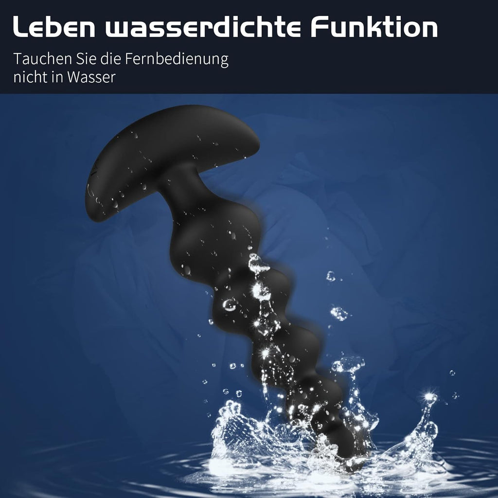 Wakelust Analplug Anfänger Analvibratoren 16 Vibrationsmodus Mit Fernbedienung und 5 Anders Größen Analkugeln, Sexspielzeug Für Paare Frauen Männer Buttplug G-Punkt Prostata Stimulator Massagegerät