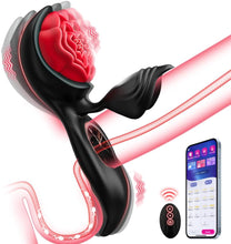 Laden Sie das Bild in den Galerie-Viewer, Penisring Vibrator mit Klitoris Hoden Stimulator Penis Ring Vibratoren Sex spielzeug für die paare Cockring mit 9 Vibrationsmodi Sex Spielzeug für die Männer Solo erotisches sexspielzeug für paare