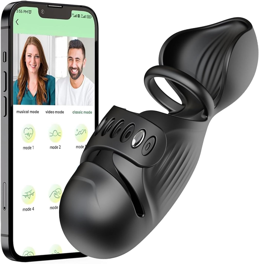 Elektrischer Masturbator Silikon Penis Trainer Vibrator mit 9 Vibrationsmodi, Eichel Stimulator Masturbatoren Mann mit App Steuerung Masturbieren Männer Sex Toys für Männer und Paare