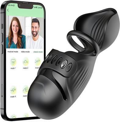 Elektrischer Masturbator Silikon Penis Trainer Vibrator mit 9 Vibrationsmodi, Eichel Stimulator Masturbatoren Mann mit App Steuerung Masturbieren Männer Sex Toys für Männer und Paare