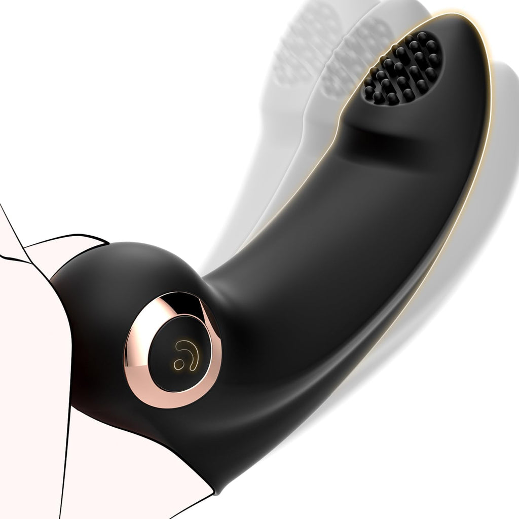 Fingervibrator für Sie Klitoris und G-Punkt mit 10 Vibrationsmodi, Erotik Sex Toy Tragbare Nippel Stimulator Fingerhülle mit Silikon Textur Bürste Sexspielzeug für Paare Frauen