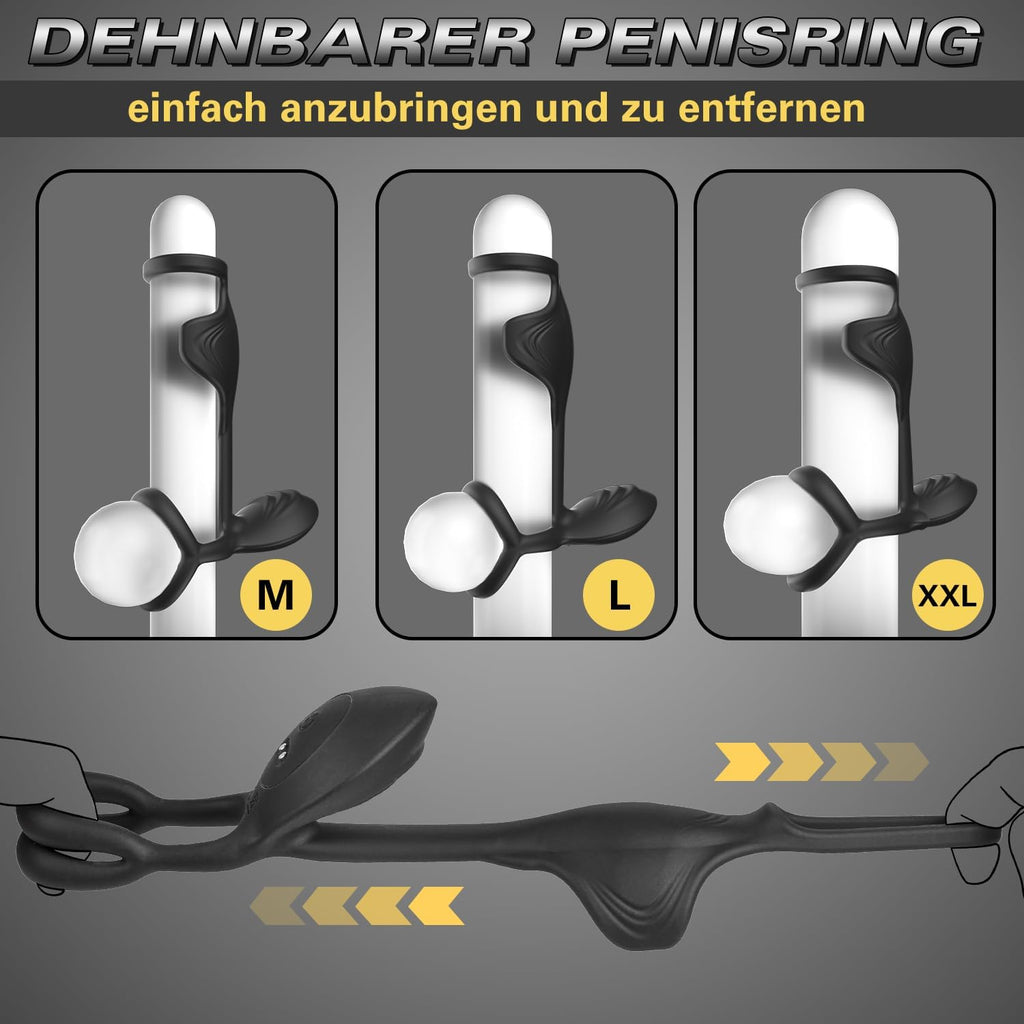 APP Penisring Set Sex Spielzeug für die Männer, 9 Vibrationsmodi Penis Vibrator Massagegerät, Penis Ring Cockringe Erotik Sexspielzeug für Paare Extrem Sex, Cockring Hodenringe Erotisches für Klitoris