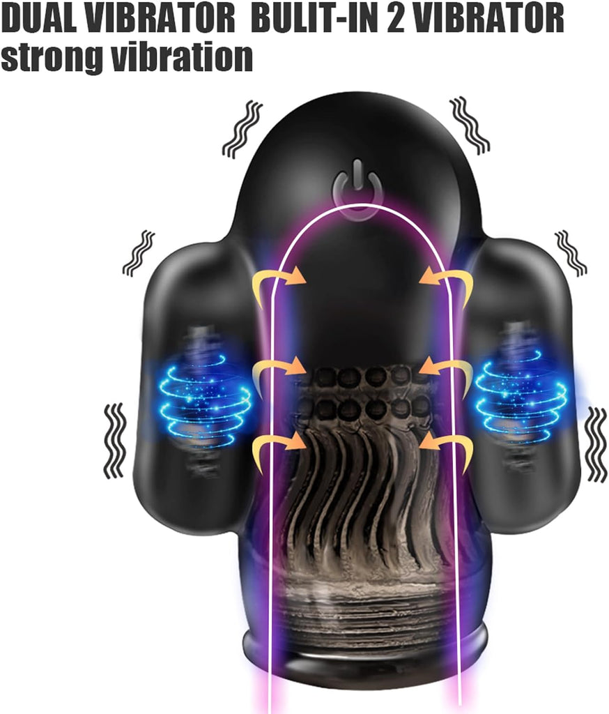 PINTLE Penis Vibrator Elektrischer Masturbator Cup mit 10 Vibrationsmodi, Fernbedienung und 360° Umwickeln Stimulation Eichelmassage Training Masturbation Masturbieren Sex Spielzeug für die Männer