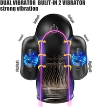 Laden Sie das Bild in den Galerie-Viewer, PINTLE Penis Vibrator Elektrischer Masturbator Cup mit 10 Vibrationsmodi, Fernbedienung und 360° Umwickeln Stimulation Eichelmassage Training Masturbation Masturbieren Sex Spielzeug für die Männer