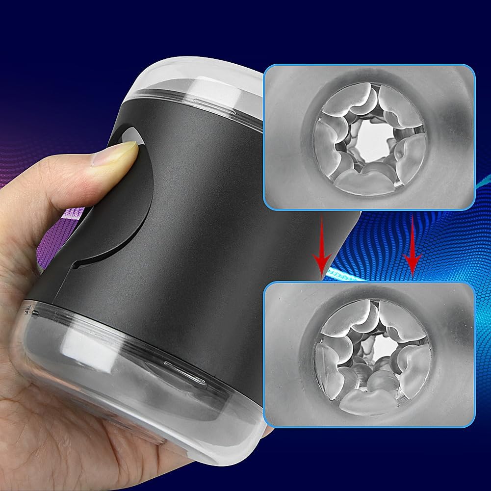 Roluck Elektrische Cup-Masturbatoren, Masturbieren für Männer Sex Spielzeug mit 9 Vibrationsmodi, Handfrei Männer Sex Sexspielzeug ABS + TPE-Material Masturbator Penis Trainingsgerät Masturbation