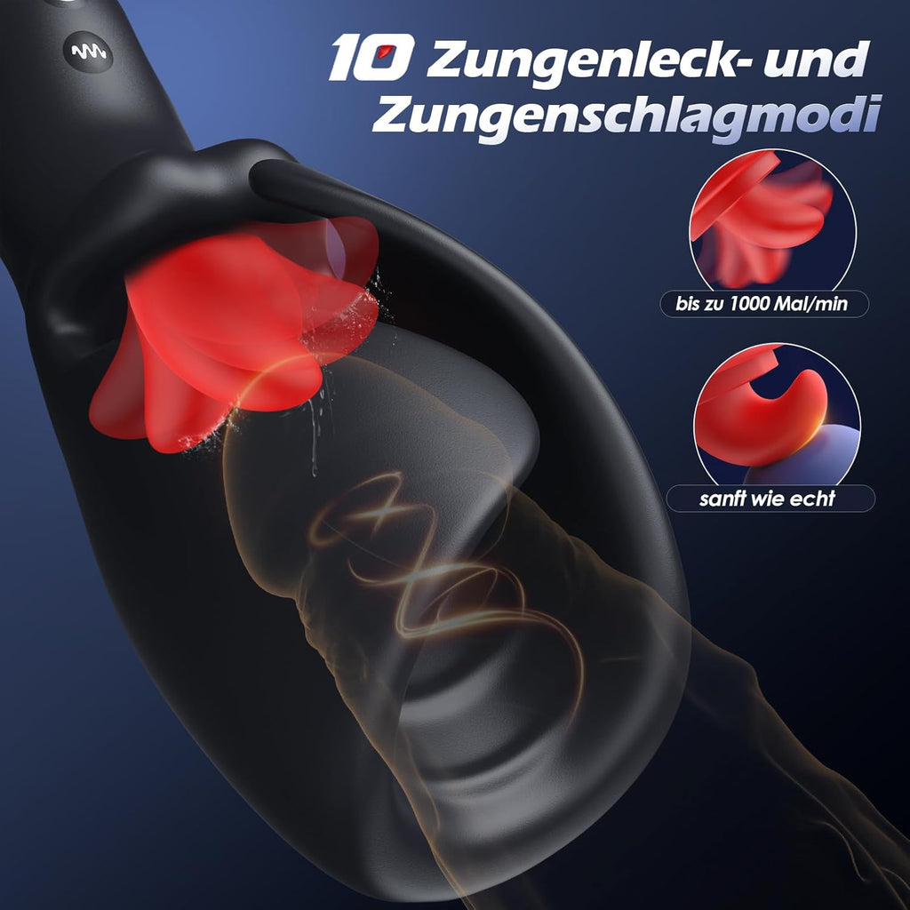 Sex Spielzeug für die Männer Masturbator, Zungenlecken Flattern Masturbatoren Vibrator, Upgraded Flügeldesign Vibratorensets Masturbieren für Männer Paare Sex Toys mit 10x10 Modi & APP Reif Glanvoo