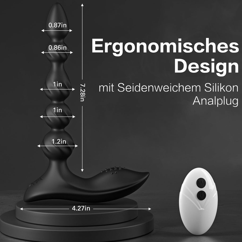 Analvibrator Analplug Vibratoren, Silikon Analkugeln mit 10 Vibrationmodi Buttplug Prostata Stimulator Sexspielzeug für Männer, Frauen, Paare